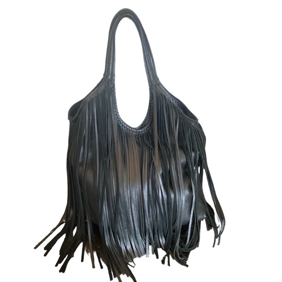 Jennifer Haley Handbags - Jennifer Haley Large Fringe Sophisticated Shopper Bag Black Leather